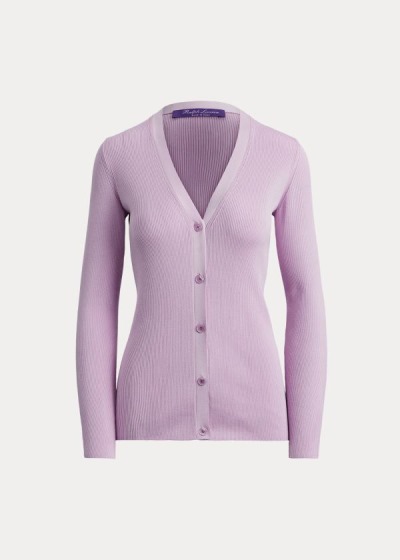 Women's Ralph Lauren Rib-Knit Silk Cardigan | 219685XYV